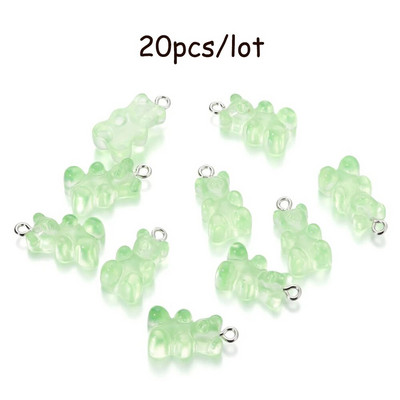 10/20 vnt. Candy Bear pakabukų pakabukai kaklo papuošalams apyrankės auskarai papuošalų kūrimas pasidaryk pats. Dervos meškiukai Kalėdų kūrimas