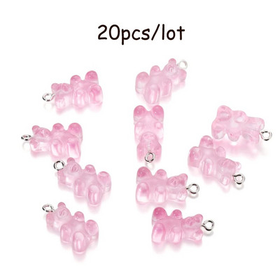 10/20 vnt. Candy Bear pakabukų pakabukai kaklo papuošalams apyrankės auskarai papuošalų kūrimas pasidaryk pats. Dervos meškiukai Kalėdų kūrimas