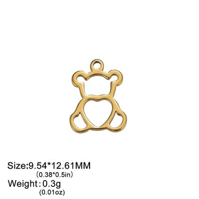 Teamer 5 kom/lot Privjesci od nehrđajućeg čelika za izradu nakita Medvjedić lišće Zvijezde Privjesak Mini privjesak Narukvica DIY dodaci Hot Sale