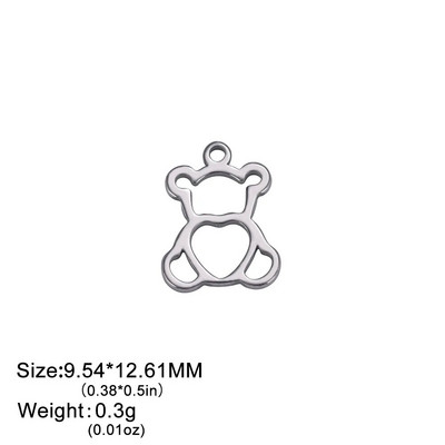 Teamer 5 kom/lot Privjesci od nehrđajućeg čelika za izradu nakita Medvjedić lišće Zvijezde Privjesak Mini privjesak Narukvica DIY dodaci Hot Sale