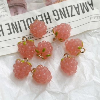 2 бр. Смола 3D Fruit Charms Grape Fruit Gold Цвят Бижута Висулка за обеци Гривна Колие Правене на изводи 15 mm x 11 mm