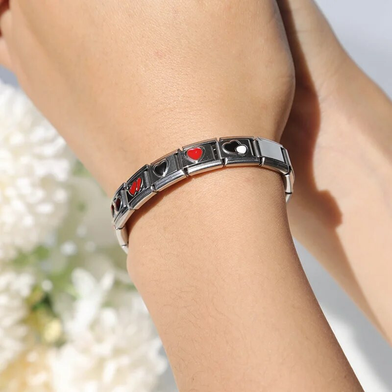 Hapiship Original Daisy Fashion Romantic Red Heart Love Italian Charm Fit 9mm Narukvica Izrada nakita od nehrđajućeg čelika DJTop9