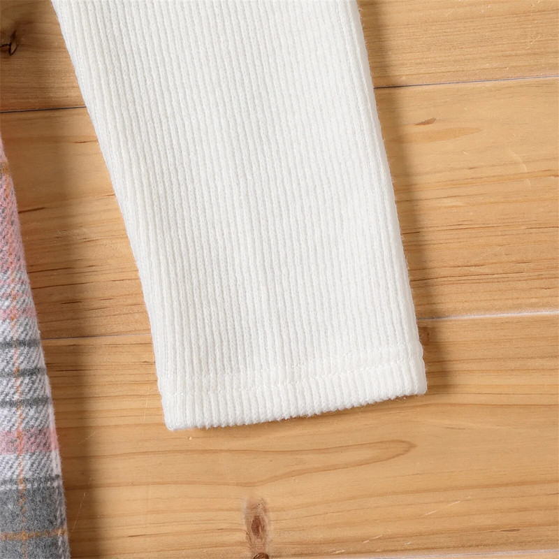 PatPat παιδικά φορέματα για κορίτσια με σχέδιο παπιγιόν Γλυκό καρό με ραβδώσεις μακρυμάνικο φόρεμα