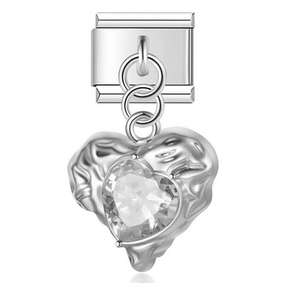 Hapiship 2023 Moda Novo romantično srce Sjajni CZ šarm Talijanski Link Fit 9 mm Narukvica Izrada nehrđajućeg čelika DIY nakit DJ676