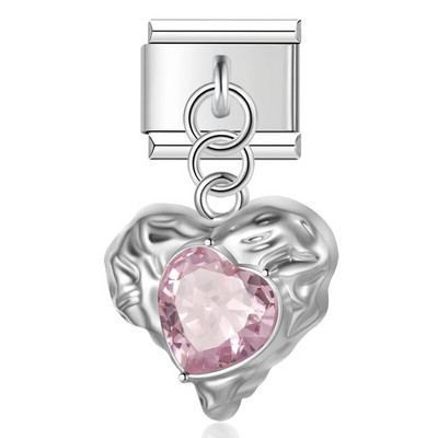 Hapiship 2023 Moda Novo romantično srce Sjajni CZ šarm Talijanski Link Fit 9 mm Narukvica Izrada nehrđajućeg čelika DIY nakit DJ676