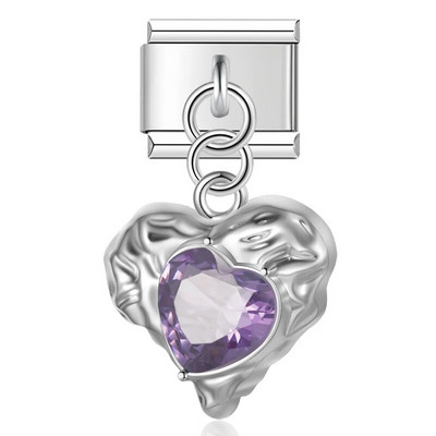 Hapiship 2023 Moda Novo romantično srce Sjajni CZ šarm Talijanski Link Fit 9 mm Narukvica Izrada nehrđajućeg čelika DIY nakit DJ676