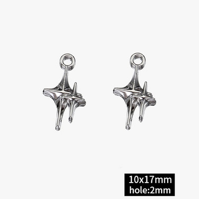 2τμχ Χάντρες στρας Chrams Ασημί Χρώμα Κρυστάλλινα Γούρια Μενταγιόν για κολιέ Βραχιόλι Y2k Κοσμήματα Κατασκευή Γούρι DIY Αξεσουάρ