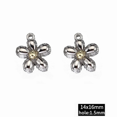 2τμχ Χάντρες στρας Chrams Ασημί Χρώμα Κρυστάλλινα Γούρια Μενταγιόν για κολιέ Βραχιόλι Y2k Κοσμήματα Κατασκευή Γούρι DIY Αξεσουάρ