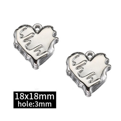 2τμχ Χάντρες στρας Chrams Ασημί Χρώμα Κρυστάλλινα Γούρια Μενταγιόν για κολιέ Βραχιόλι Y2k Κοσμήματα Κατασκευή Γούρι DIY Αξεσουάρ