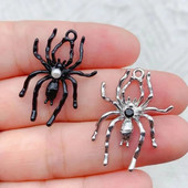 10 τμχ Blood Red Spider μενταγιόν Γοτθικό μενταγιόν Tarantula, Wiccan, Witchy, Creepy Cute, Halloween, Χειροποίητα αξεσουάρ κοσμημάτων