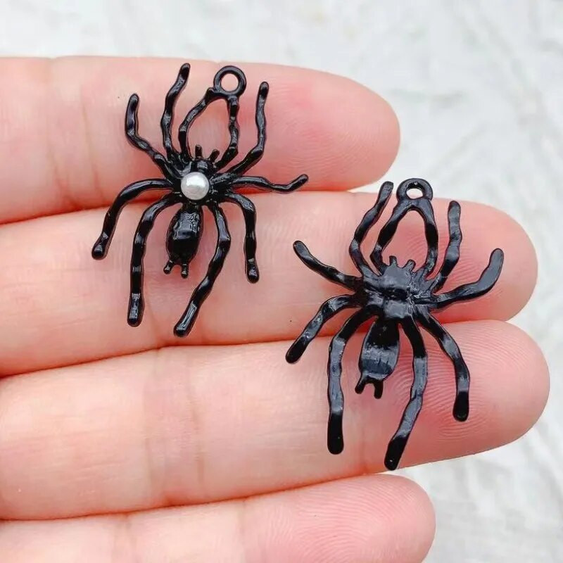 10 τμχ Blood Red Spider μενταγιόν Γοτθικό μενταγιόν Tarantula, Wiccan, Witchy, Creepy Cute, Halloween, Χειροποίητα αξεσουάρ κοσμημάτων