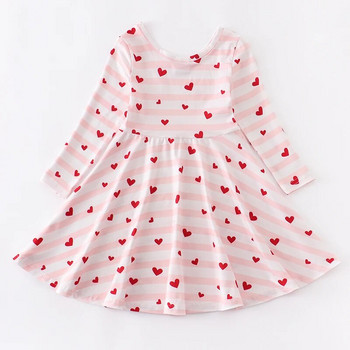 Girlymax Spring Baby Girls Kids Love Heart Cat Rainbow print με κοντό μανίκι Milk μεταξωτό φόρεμα