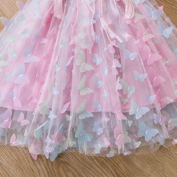 Κορίτσια Πεταλούδα Φτερά Νεράιδα Φόρεμα Πριγκίπισσας Γάζας Υπέροχα Παιδικά Καλοκαιρινό Αμάνικο Φόρεμα από Τούλι Παιδικό Φόρεμα για πάρτι γενεθλίων
