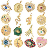 Eye Charm Κοσμήματα Γούρια για σκουλαρίκια Κολιέ Βραχιόλι Κατασκευάζοντας χαριτωμένο τουρκικό μενταγιόν Evil Blue Eye Designer Gold Color Snake