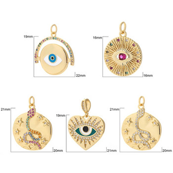 Eye Charm Κοσμήματα Γούρια για σκουλαρίκια Κολιέ Βραχιόλι Κατασκευάζοντας χαριτωμένο τουρκικό μενταγιόν Evil Blue Eye Designer Gold Color Snake