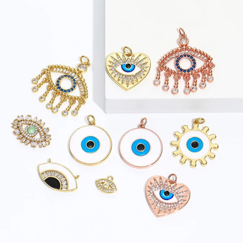 Eye Charm Κοσμήματα Γούρια για σκουλαρίκια Κολιέ Βραχιόλι Κατασκευάζοντας χαριτωμένο τουρκικό μενταγιόν Evil Blue Eye Designer Gold Color Snake
