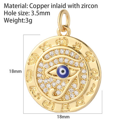 Eye Charm Κοσμήματα Γούρια για σκουλαρίκια Κολιέ Βραχιόλι Κατασκευάζοντας χαριτωμένο τουρκικό μενταγιόν Evil Blue Eye Designer Gold Color Snake