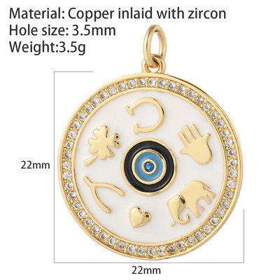 Eye Charm Κοσμήματα Γούρια για σκουλαρίκια Κολιέ Βραχιόλι Κατασκευάζοντας χαριτωμένο τουρκικό μενταγιόν Evil Blue Eye Designer Gold Color Snake