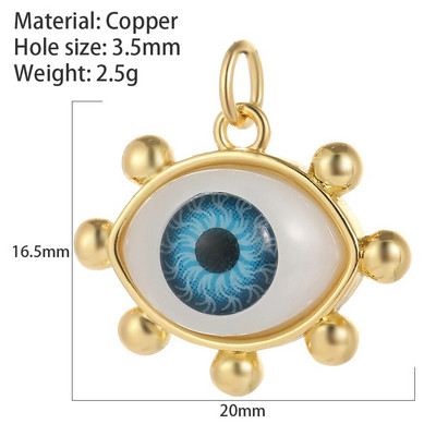 Eye Charm Κοσμήματα Γούρια για σκουλαρίκια Κολιέ Βραχιόλι Κατασκευάζοντας χαριτωμένο τουρκικό μενταγιόν Evil Blue Eye Designer Gold Color Snake