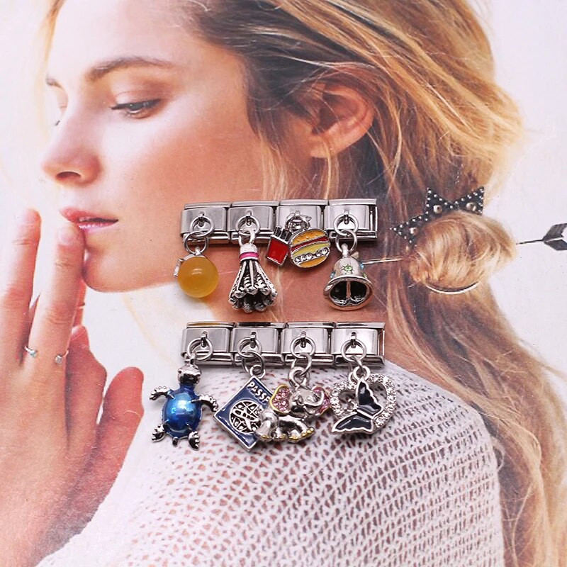 Hapiship Νέο πλάτος 9mm Γνήσιες χάντρες Daisy Bell Μπλε χελώνα Βραχιόλι Ιταλικής γοητείας Fit Κοσμήματα από ανοξείδωτο ατσάλι κατασκευή DJ317