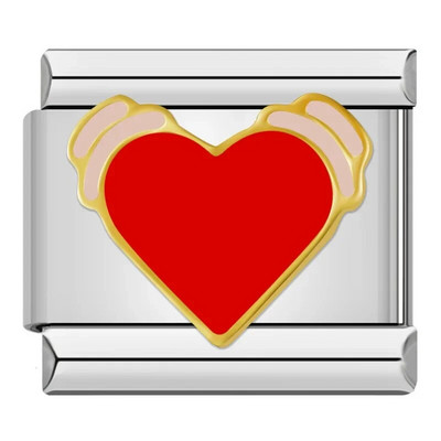 Hapiship 2023 New Hot Sell Fashions New Flower Hearts Charm Links Fit 9mm Narukvica od nehrđajućeg čelika Izrada DIY nakita DJ734