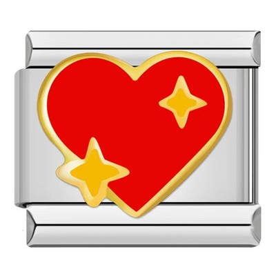 Hapiship 2023 New Hot Sell Fashions New Flower Hearts Charm Links Fit 9mm Narukvica od nehrđajućeg čelika Izrada DIY nakita DJ734