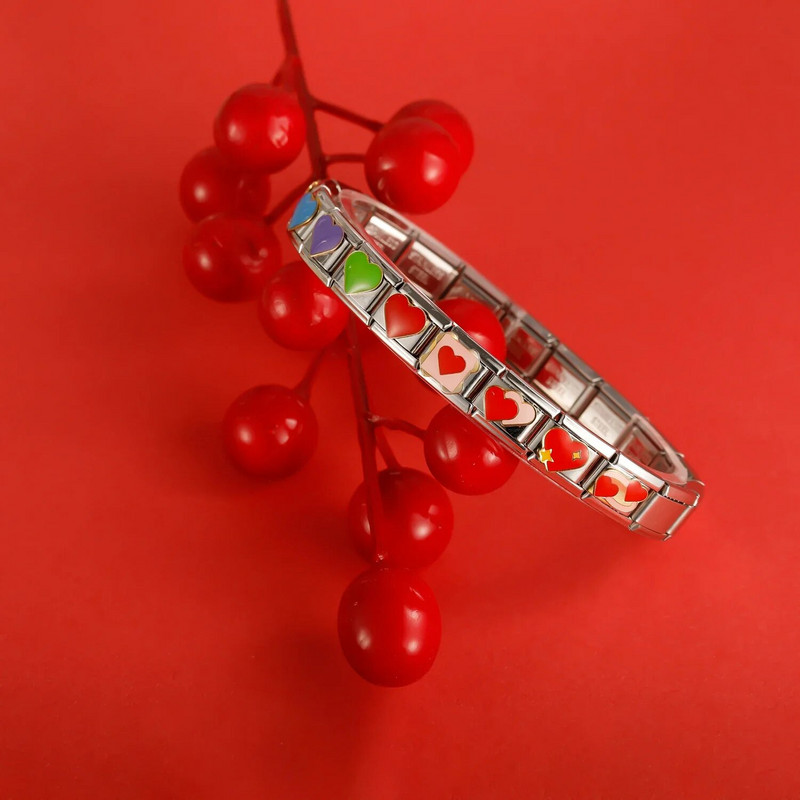 Hapiship 2023 New Hot Sell Fashions New Flower Hearts Charm Links Fit 9mm Narukvica od nehrđajućeg čelika Izrada DIY nakita DJ734