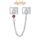 Hapiship Αυθεντικό Σχέδιο Στρογγυλό Χρώμα CZ Chain Link Italian Charm Fit 9mm Βραχιόλι από ανοξείδωτο ατσάλι Κατασκευή DIY κοσμήματα DJ319