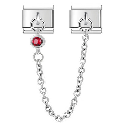 Hapiship Αυθεντικό Σχέδιο Στρογγυλό Χρώμα CZ Chain Link Italian Charm Fit 9mm Βραχιόλι από ανοξείδωτο ατσάλι Κατασκευή DIY κοσμήματα DJ319