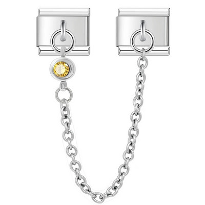Hapiship Αυθεντικό Σχέδιο Στρογγυλό Χρώμα CZ Chain Link Italian Charm Fit 9mm Βραχιόλι από ανοξείδωτο ατσάλι Κατασκευή DIY κοσμήματα DJ319