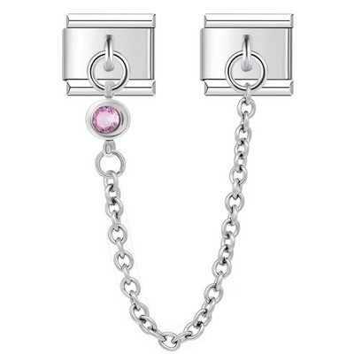 Hapiship Αυθεντικό Σχέδιο Στρογγυλό Χρώμα CZ Chain Link Italian Charm Fit 9mm Βραχιόλι από ανοξείδωτο ατσάλι Κατασκευή DIY κοσμήματα DJ319