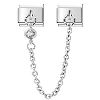 Hapiship Αυθεντικό Σχέδιο Στρογγυλό Χρώμα CZ Chain Link Italian Charm Fit 9mm Βραχιόλι από ανοξείδωτο ατσάλι Κατασκευή DIY κοσμήματα DJ319