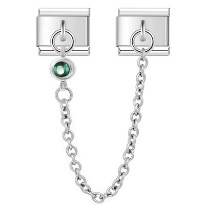 Hapiship Αυθεντικό Σχέδιο Στρογγυλό Χρώμα CZ Chain Link Italian Charm Fit 9mm Βραχιόλι από ανοξείδωτο ατσάλι Κατασκευή DIY κοσμήματα DJ319
