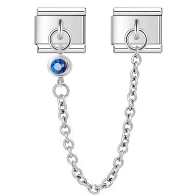 Hapiship Αυθεντικό Σχέδιο Στρογγυλό Χρώμα CZ Chain Link Italian Charm Fit 9mm Βραχιόλι από ανοξείδωτο ατσάλι Κατασκευή DIY κοσμήματα DJ319