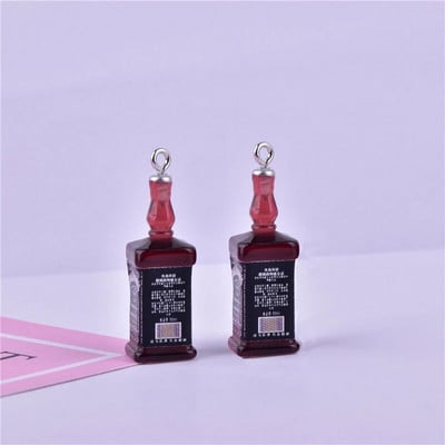 10Pcs Simulation 3D Drink Bottle Charms Ρητίνη Ποτά κρεμαστά για σκουλαρίκια Μπρελόκ Κοσμήματα Making DIY Crafts Findings
