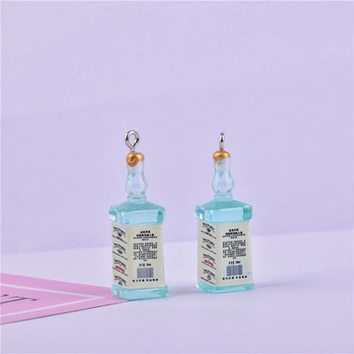 10Pcs Simulation 3D Drink Bottle Charms Ρητίνη Ποτά κρεμαστά για σκουλαρίκια Μπρελόκ Κοσμήματα Making DIY Crafts Findings