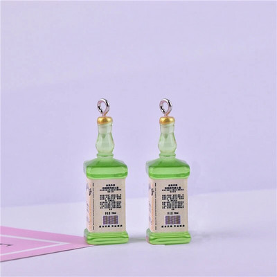 10Pcs Simulation 3D Drink Bottle Charms Ρητίνη Ποτά κρεμαστά για σκουλαρίκια Μπρελόκ Κοσμήματα Making DIY Crafts Findings