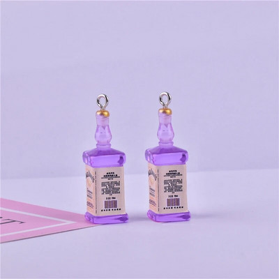 10Pcs Simulation 3D Drink Bottle Charms Ρητίνη Ποτά κρεμαστά για σκουλαρίκια Μπρελόκ Κοσμήματα Making DIY Crafts Findings