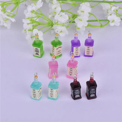10Pcs Simulation 3D Drink Bottle Charms Ρητίνη Ποτά κρεμαστά για σκουλαρίκια Μπρελόκ Κοσμήματα Making DIY Crafts Findings