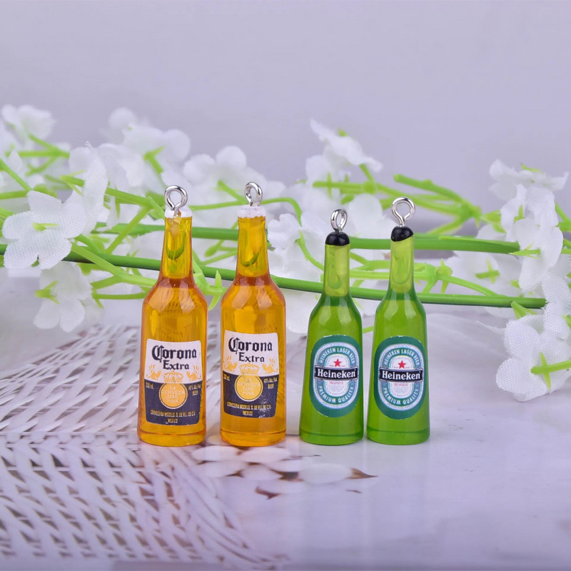 10Pcs Simulation 3D Drink Bottle Charms Ρητίνη Ποτά κρεμαστά για σκουλαρίκια Μπρελόκ Κοσμήματα Making DIY Crafts Findings