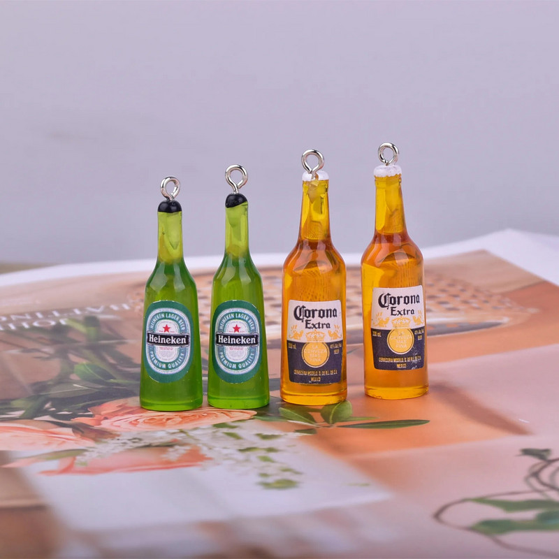 10Pcs Simulation 3D Drink Bottle Charms Ρητίνη Ποτά κρεμαστά για σκουλαρίκια Μπρελόκ Κοσμήματα Making DIY Crafts Findings