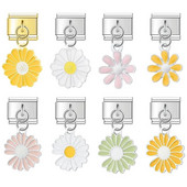 Hapiship Nova modna glazura u boji Cvijet tratinčice Talijanski linkovi Šarm Fit 9 mm Narukvica od nehrđajućeg čelika Izrada nakita DIY DJ436