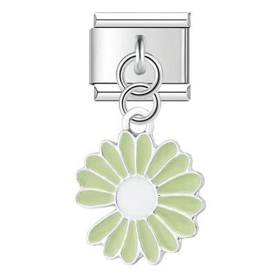 Hapiship Nova modna glazura u boji Cvijet tratinčice Talijanski linkovi Šarm Fit 9 mm Narukvica od nehrđajućeg čelika Izrada nakita DIY DJ436