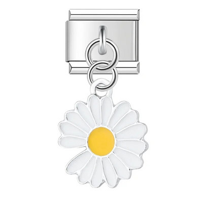 Hapiship Nova modna glazura u boji Cvijet tratinčice Talijanski linkovi Šarm Fit 9 mm Narukvica od nehrđajućeg čelika Izrada nakita DIY DJ436