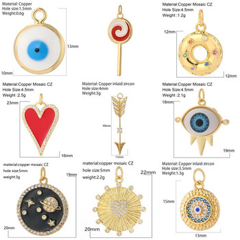 Χαριτωμένο Heart Star Moon Bear Donut Evil Blue Eye Chrams για προμήθειες κατασκευής κοσμημάτων Χρυσό χρώμα Diy σκουλαρίκι βραχιόλι Κολιέ Dijes