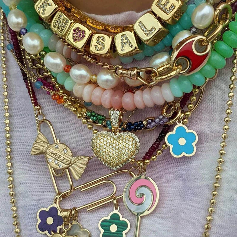 Mielos širdies žvaigždės Mėnulio meškiuko spurga Evil Blue Eye Chrams papuošalų gamybos reikmenims Aukso spalvos „Pasidaryk pats“ auskarai, apyrankės, kaklo papuošalai