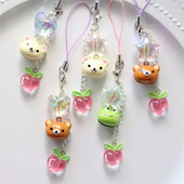 Νέο Kawaii Peach Bell Τηλέφωνο Charm Creativity Αξεσουάρ Μπρελόκ Frog Bear Αλυσίδα τηλεφώνου Star Peach Κρεμαστό τηλέφωνο σε σχήμα καρδιάς