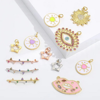 Γούρια Moon Star Heart Designer για προμήθειες κατασκευής κοσμημάτων Bohemia Πολύχρωμα χαριτωμένα μενταγιόν Γούρια Diy σκουλαρίκια Γούρια κολιέ