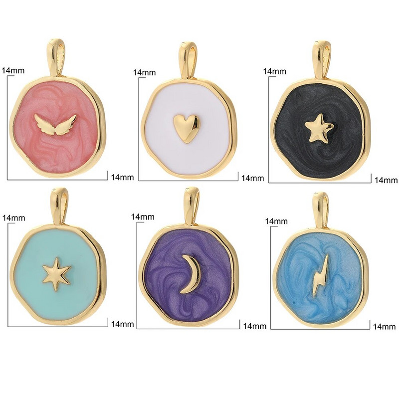 Moon Star Heart Designer amuletid ehete valmistamise tarvikute jaoks Bohemia värvilised armsad ripatsvõlusid isetehtud kõrvarõngad kaelakee võlusid