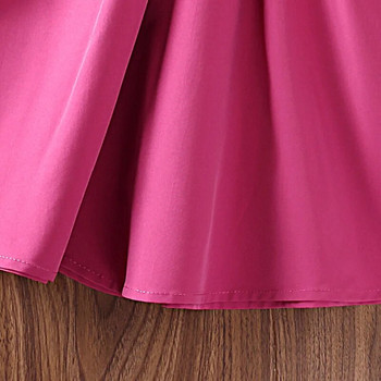 Φόρεμα κοριτσάκι 4-7 ετών Little girl Rose Red Trench φόρεμα με μακρυμάνικο Κομψό κορίτσι Κορεάτικο Casual Vacation Gress